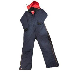 WearGuard Insulated Navy Blue Mens Regular XL Hooded Pocket Work Overall USA